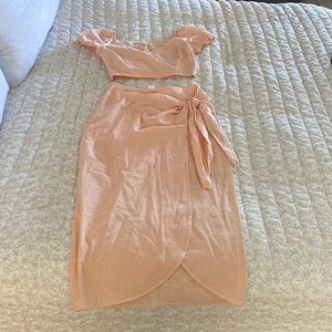 H&M Orange and White Gingham Matching Top and Skirt Set